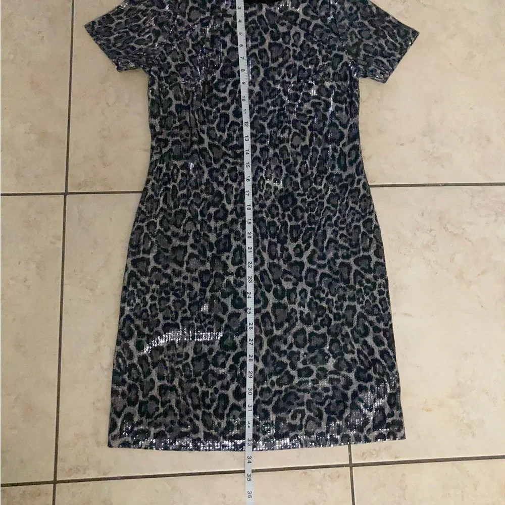 Michael Kors Metallic Leopard Print Bodycon Dress XS